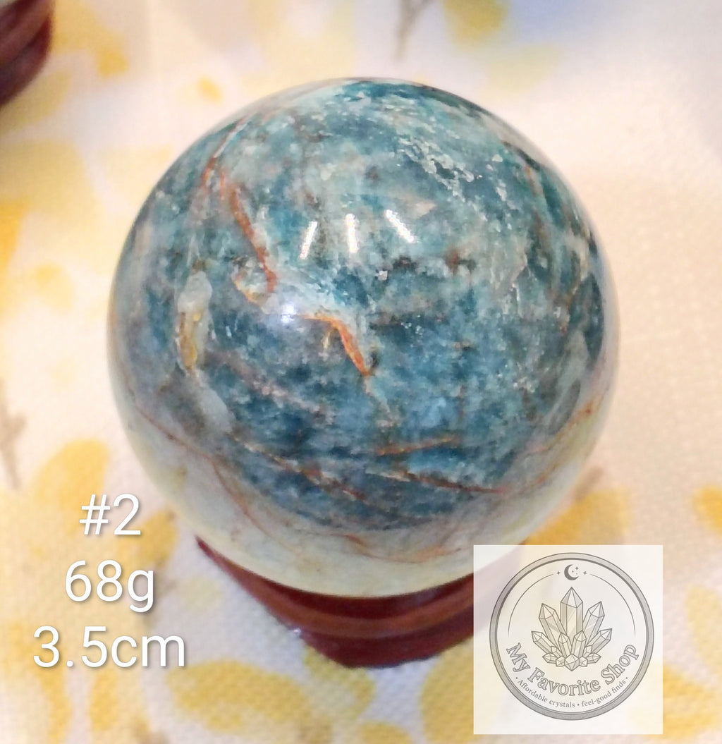 Ocean Realm Blue Apatite Mini Spheres | You Choose (#1–#6)