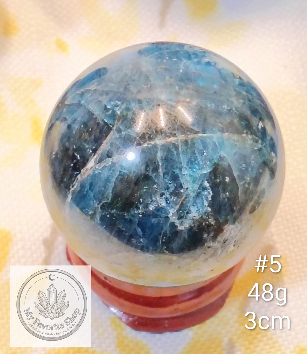 Ocean Realm Blue Apatite Mini Spheres | You Choose (#1–#6)