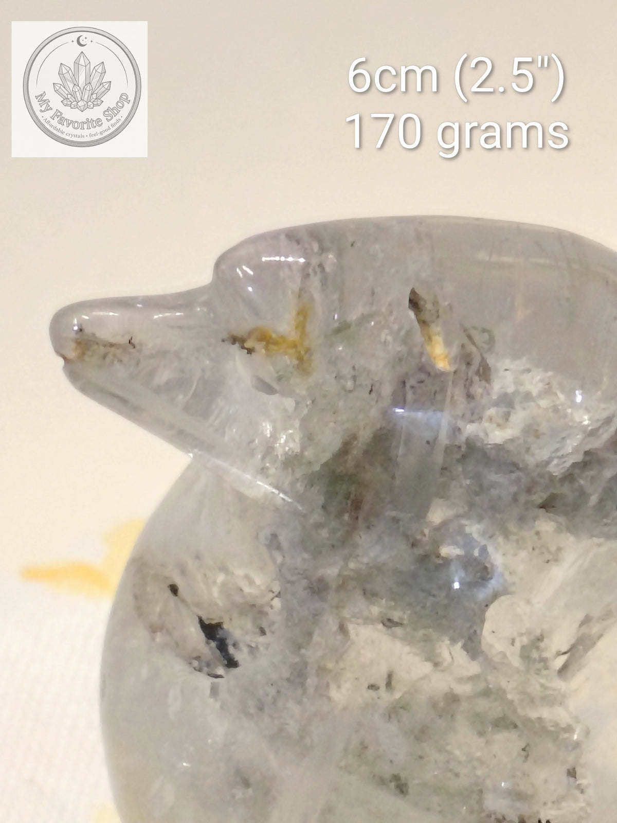 Enchanted Lodolite Penguin Carving | Natural Garden Quartz 🐧