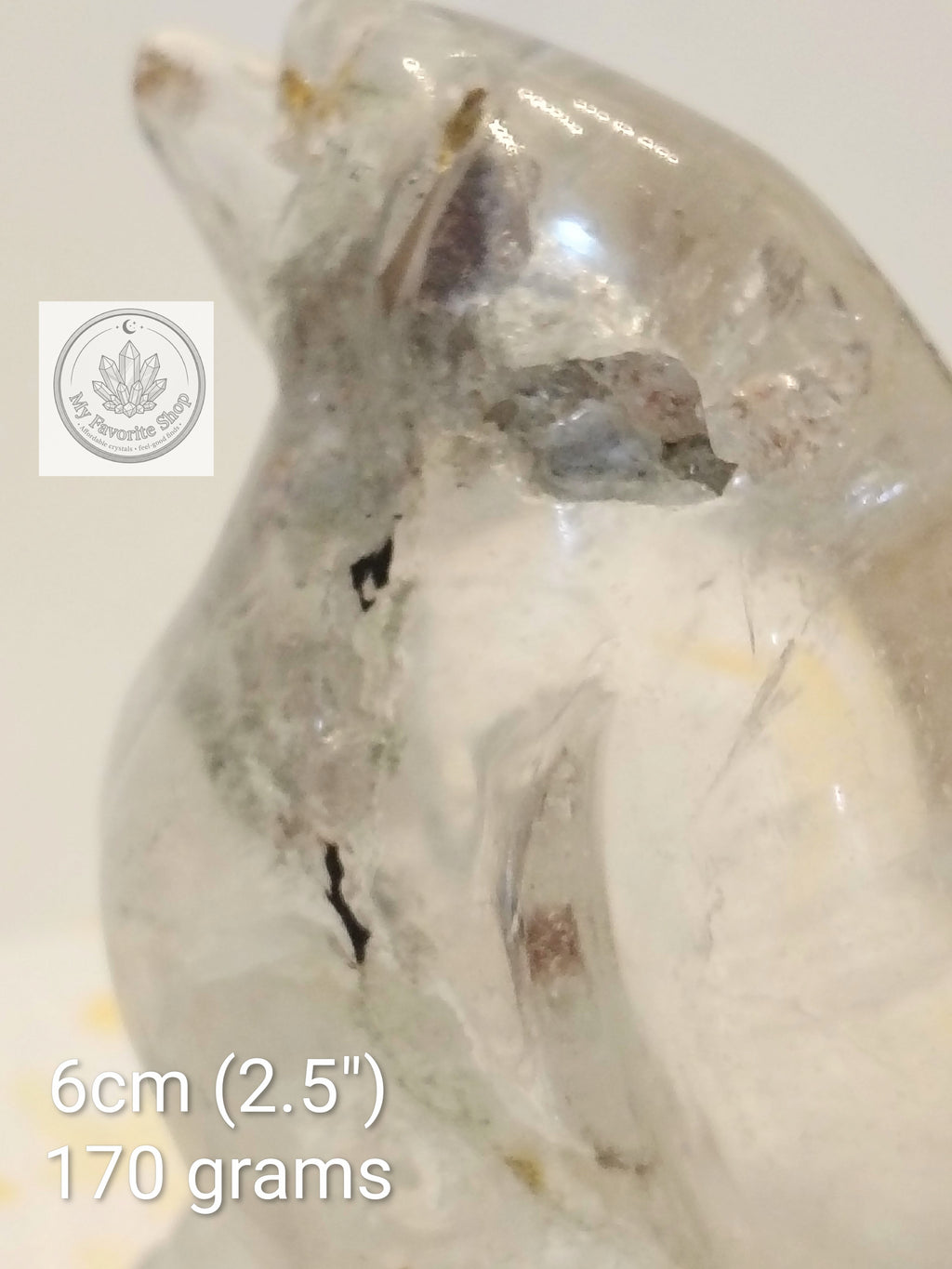 Enchanted Lodolite Penguin Carving | Natural Garden Quartz 🐧