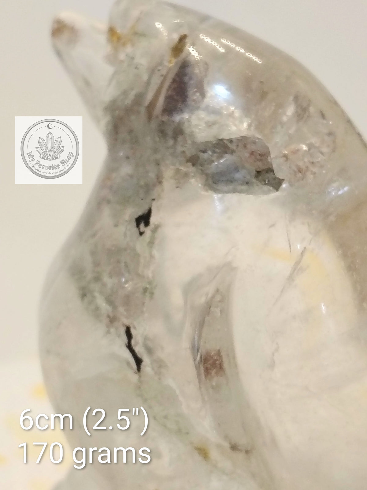 Enchanted Lodolite Penguin Carving | Natural Garden Quartz 🐧