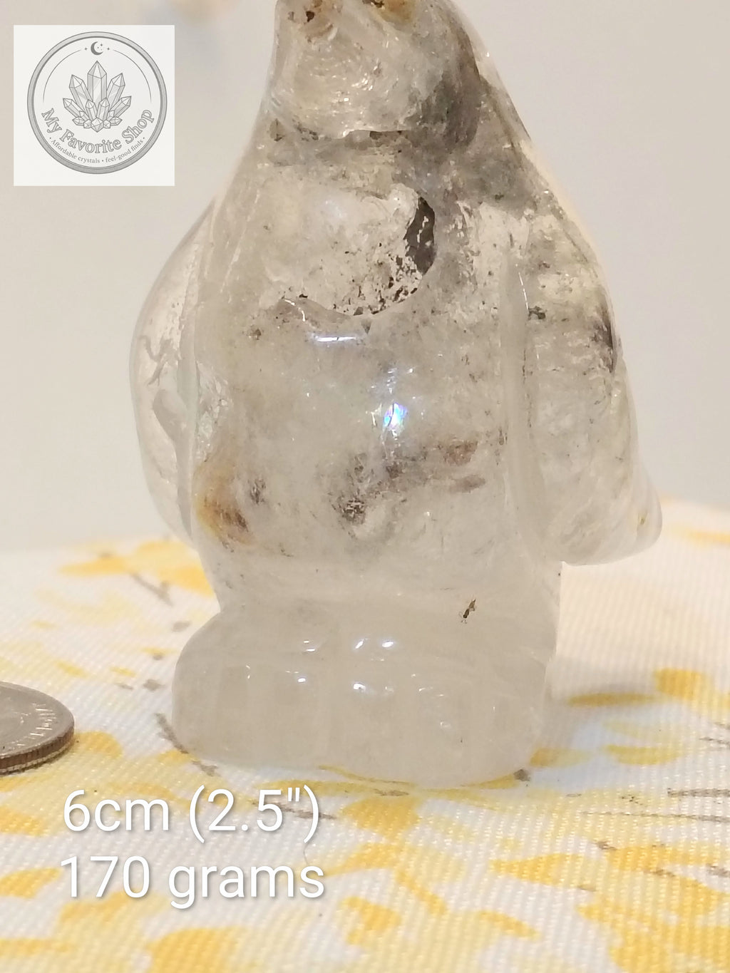 Enchanted Lodolite Penguin Carving | Natural Garden Quartz 🐧