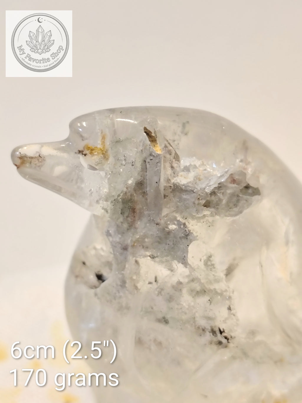 Enchanted Lodolite Penguin Carving | Natural Garden Quartz 🐧