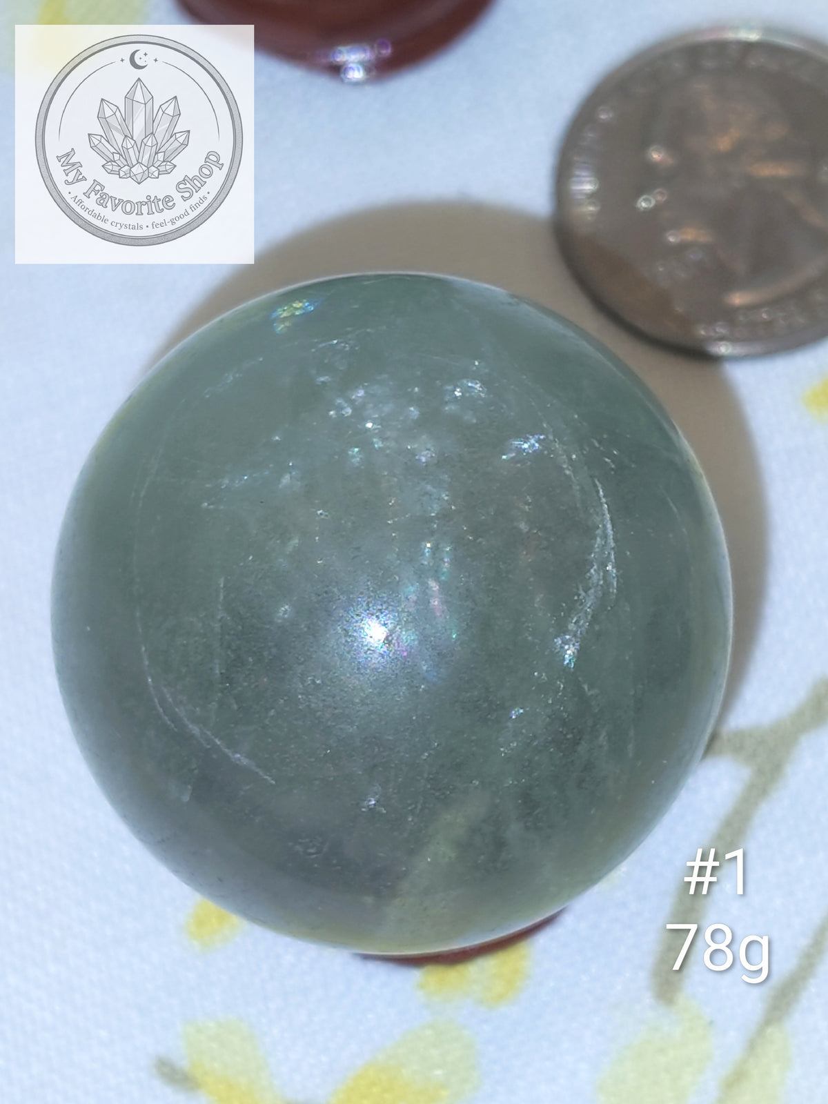 UV-Reactive Seafoam Green Fluorite Spheres
