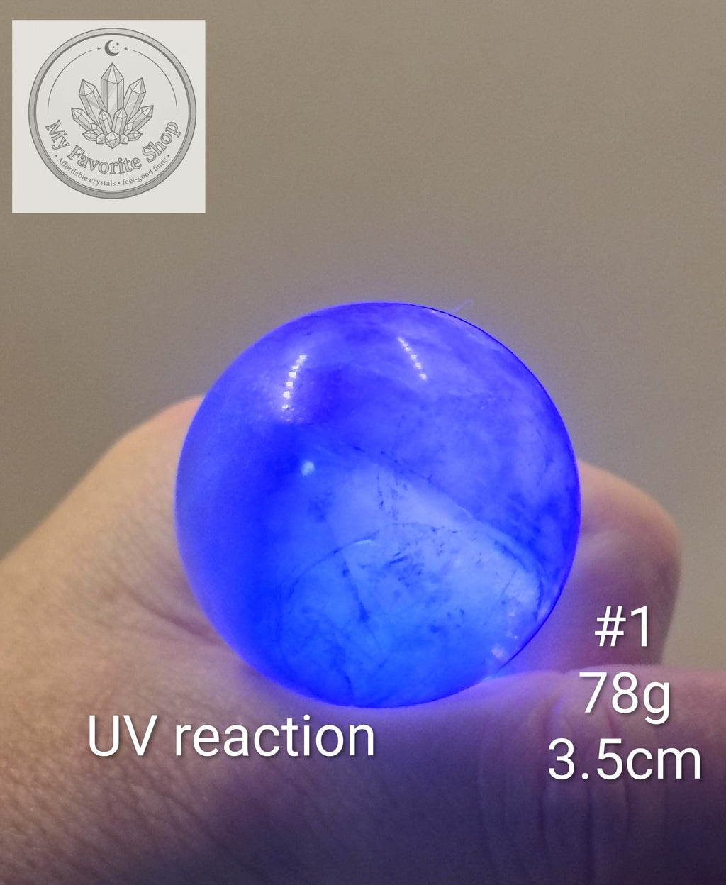 UV-Reactive Seafoam Green Fluorite Spheres