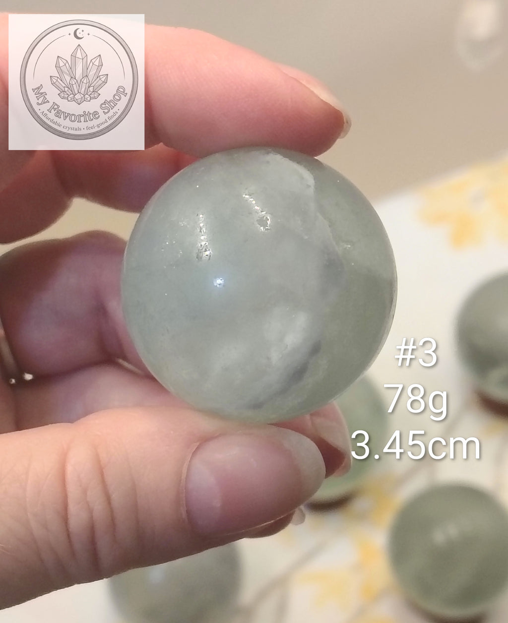 UV-Reactive Seafoam Green Fluorite Spheres