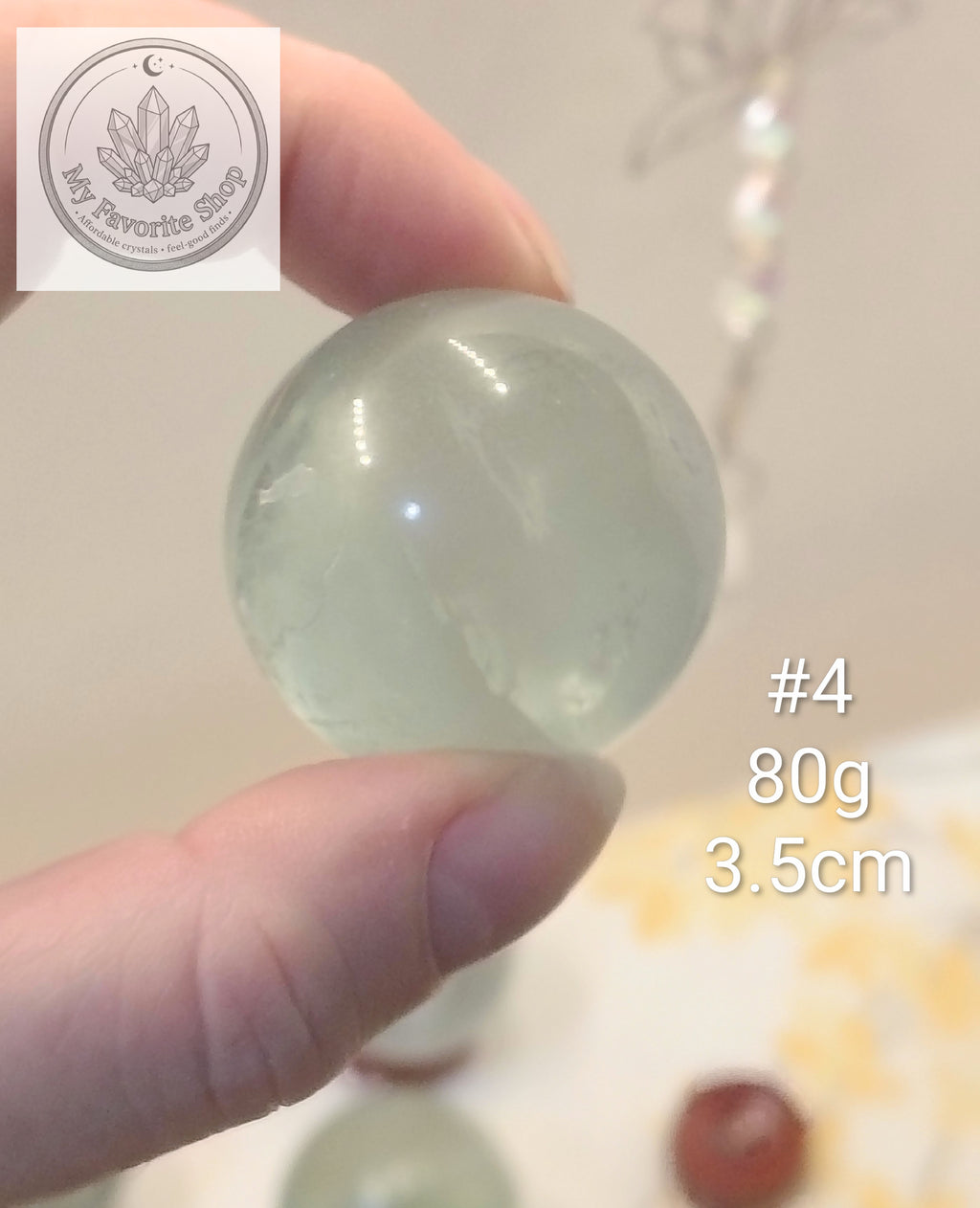 UV-Reactive Seafoam Green Fluorite Spheres