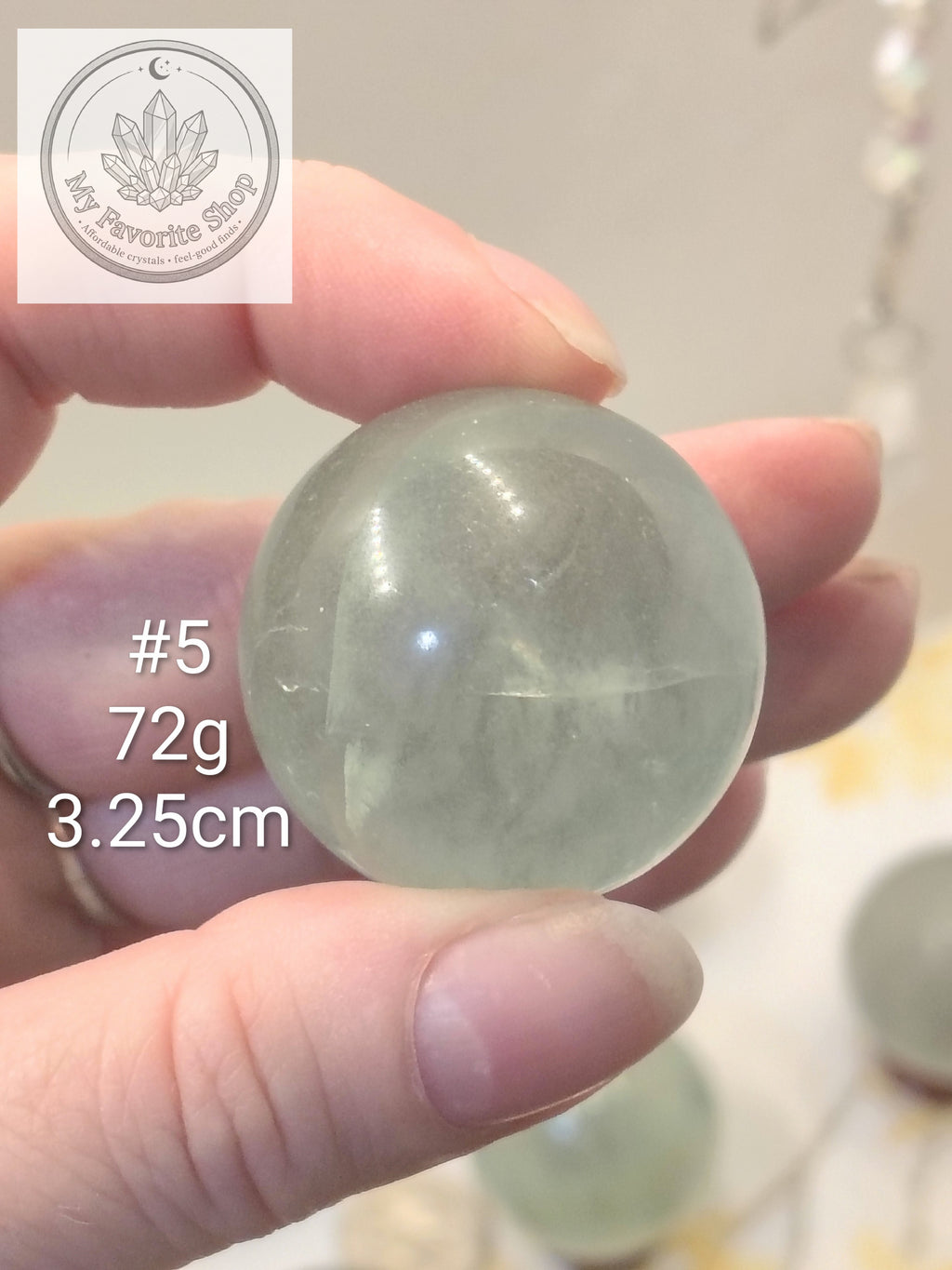 UV-Reactive Seafoam Green Fluorite Spheres