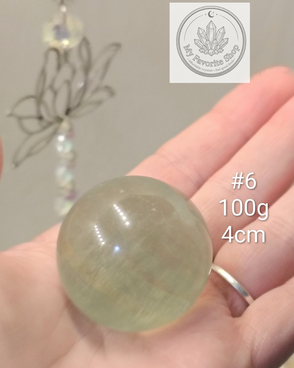UV-Reactive Seafoam Green Fluorite Spheres