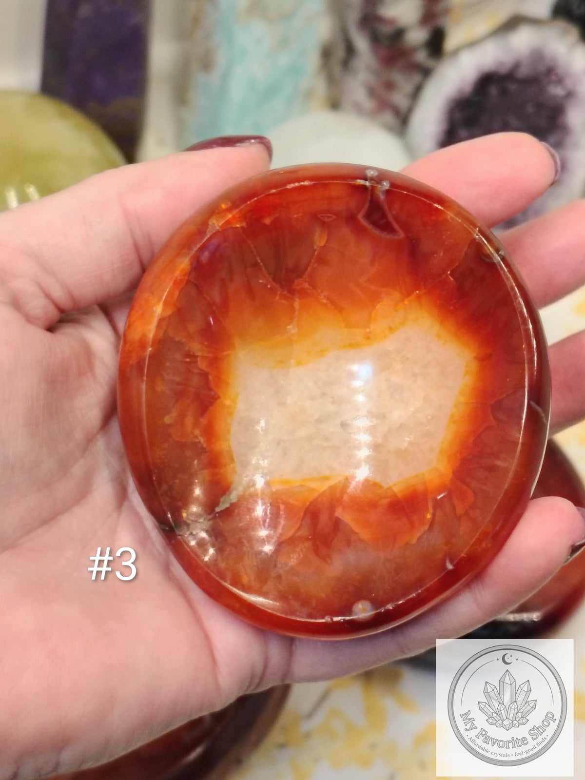 Hand-Carved Natural Carnelian Gemstone Bowls