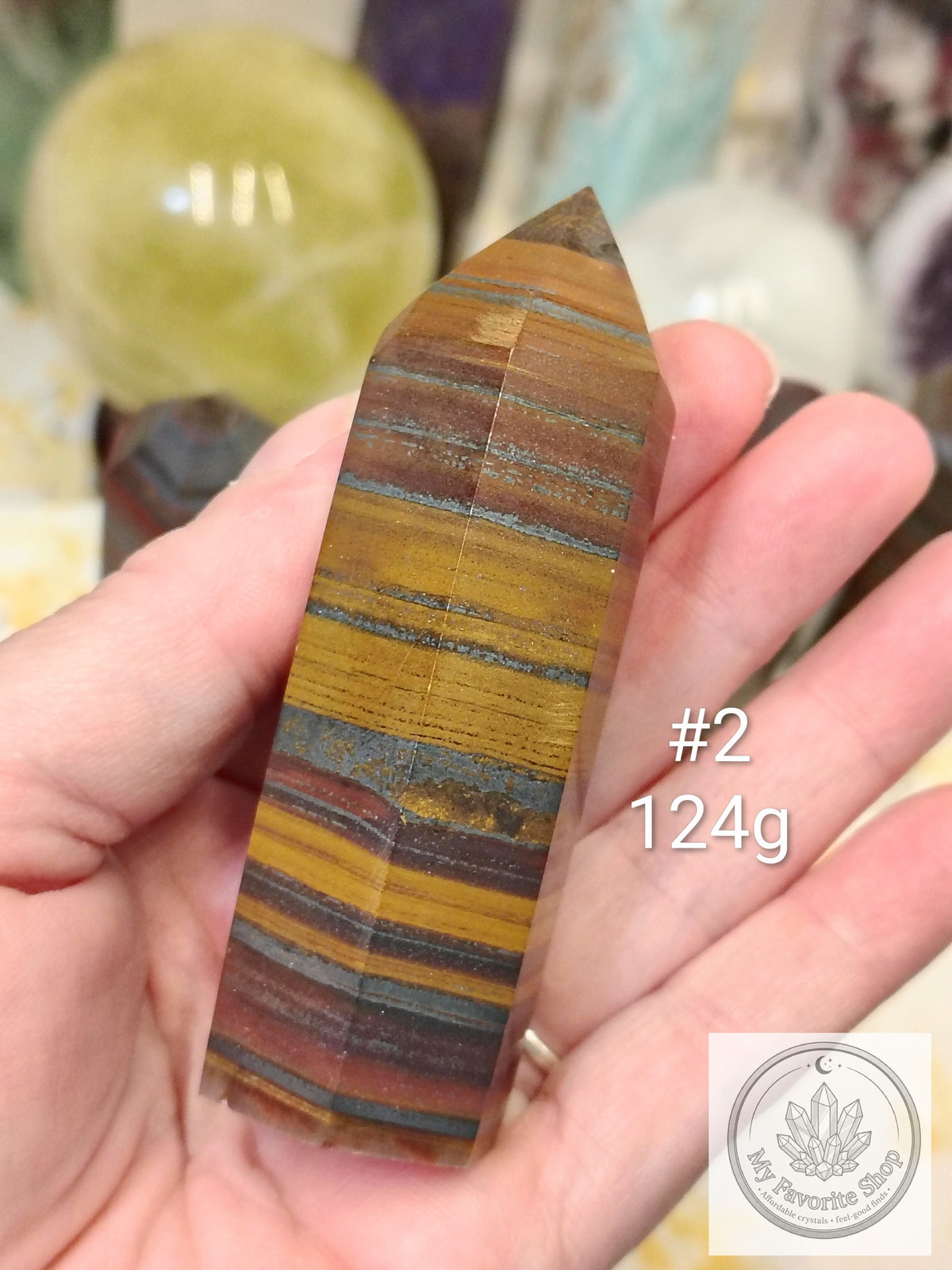 Polished Natural Tiger Iron Crystal Points
