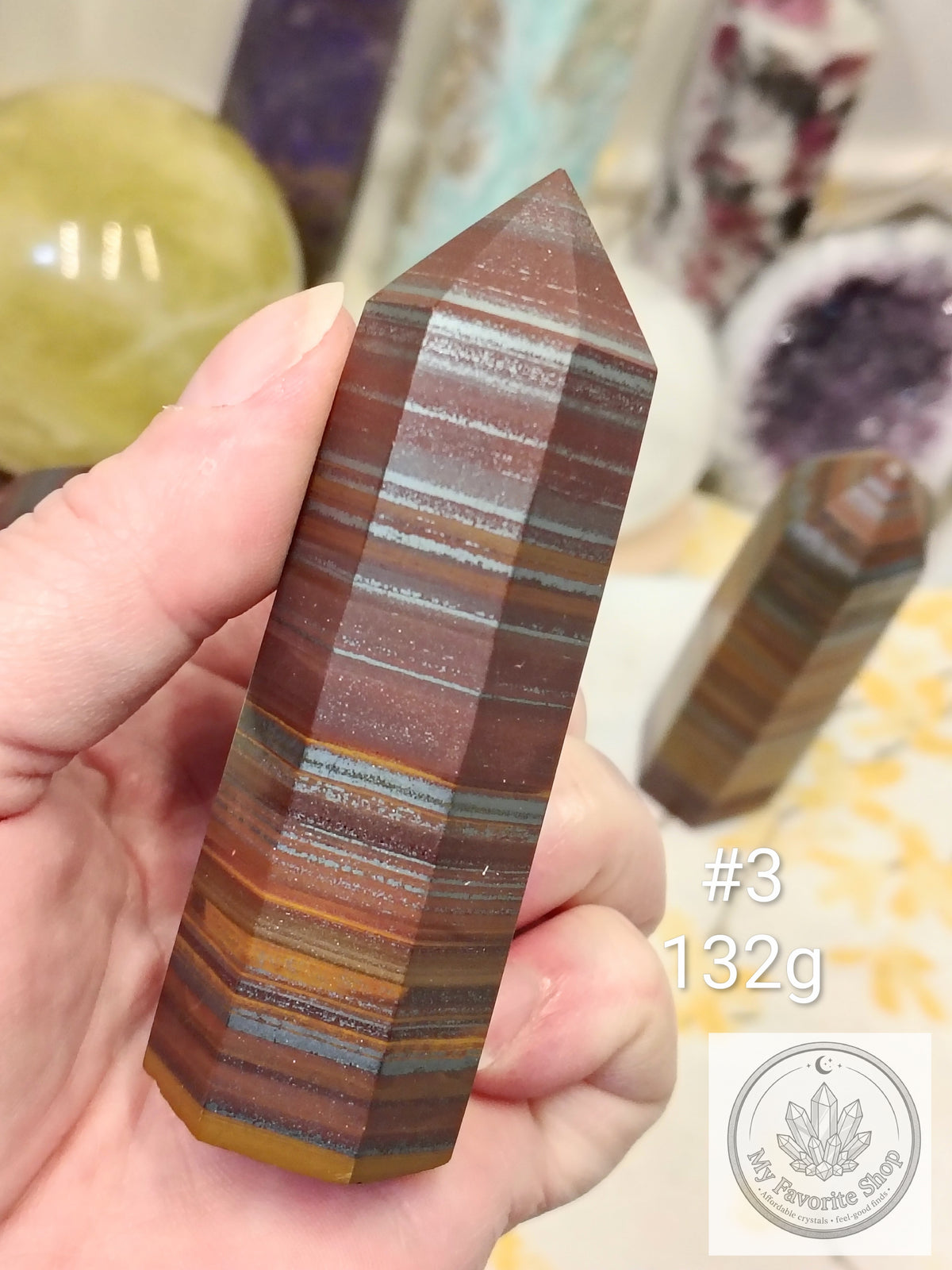 Polished Natural Tiger Iron Crystal Points