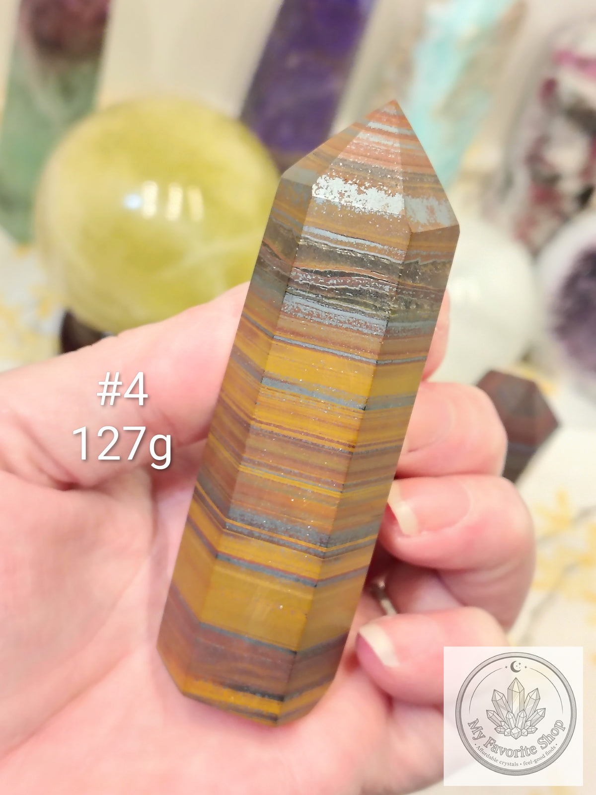 Polished Natural Tiger Iron Crystal Points
