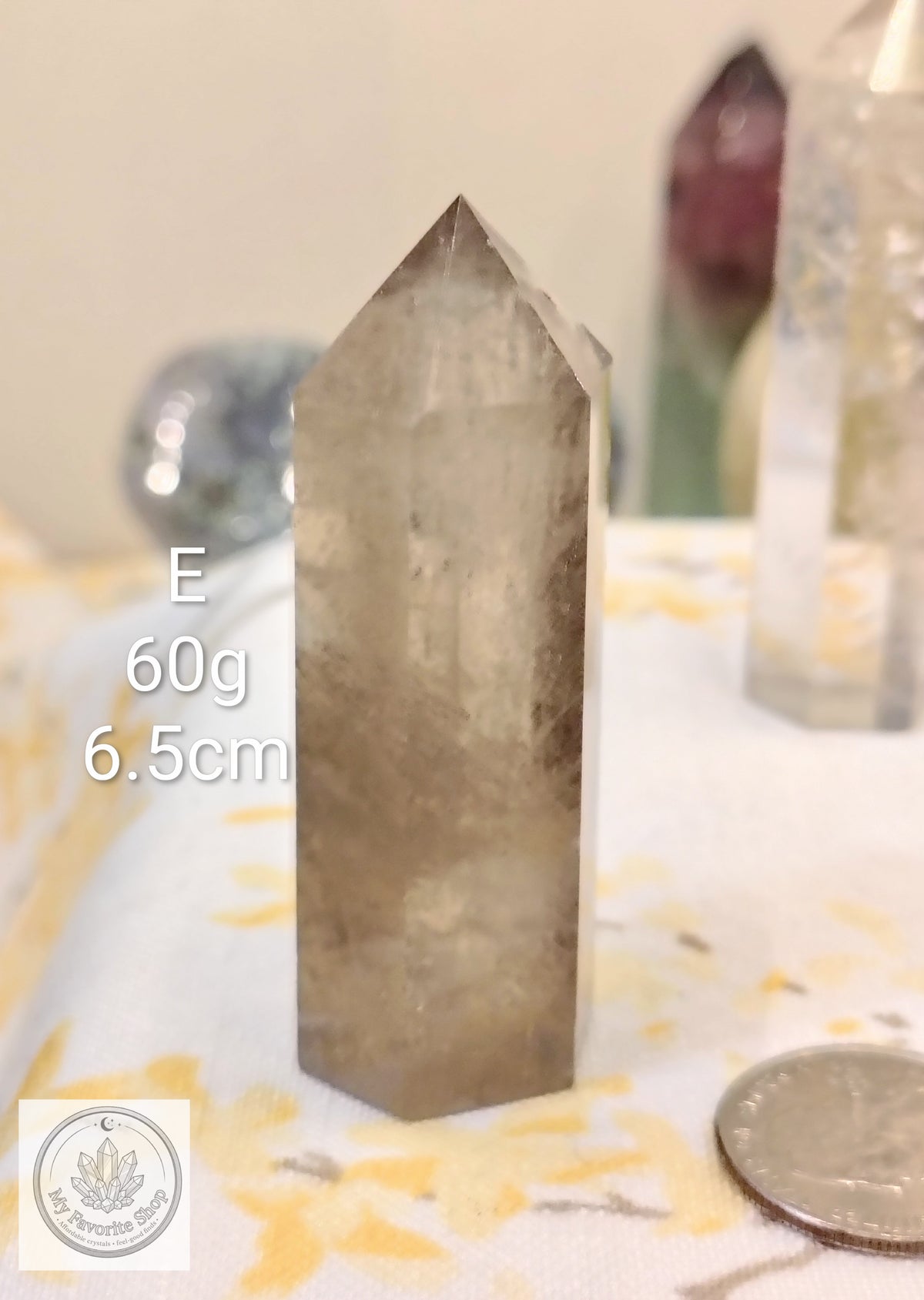 Smoky Quartz Point | Champagne to Deep Cocoa Polished Tower