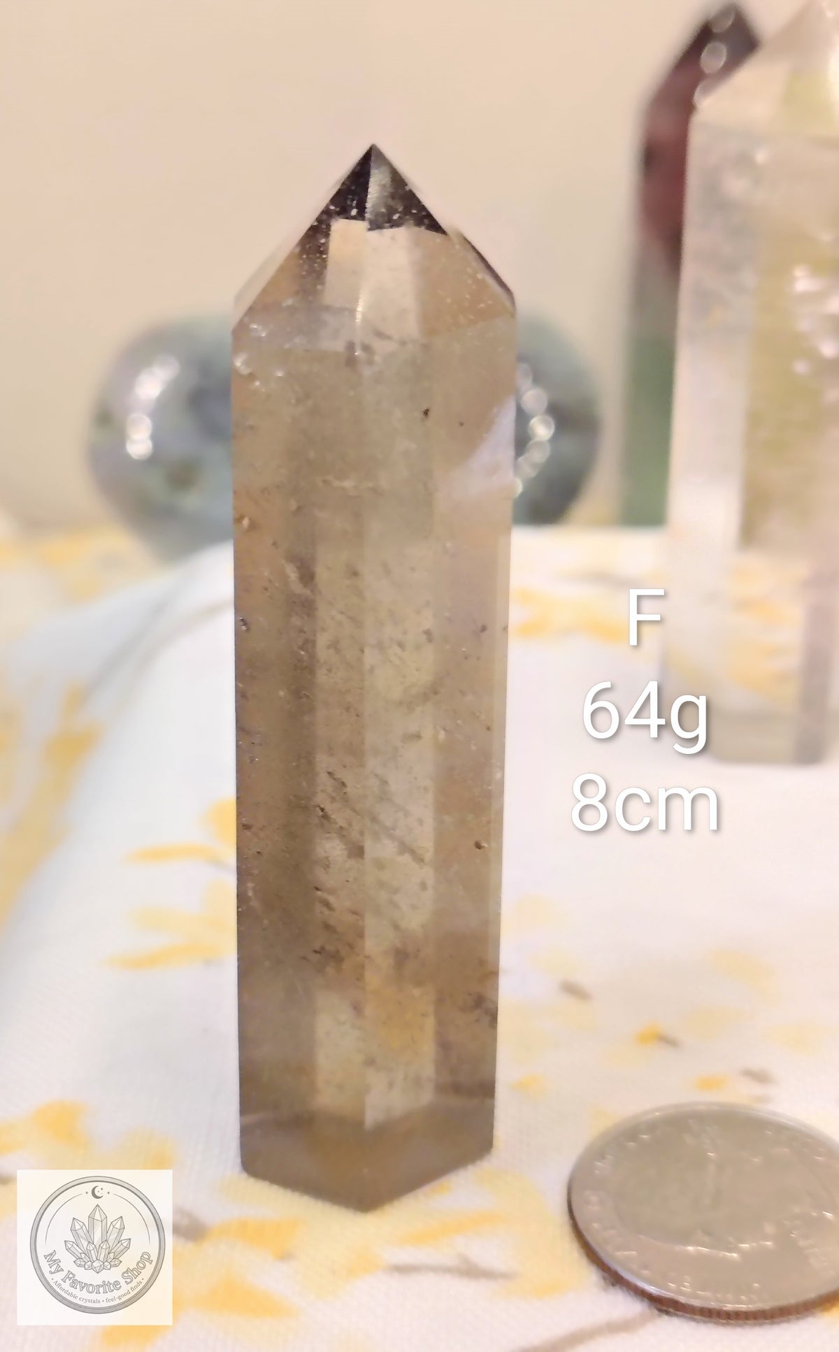 Smoky Quartz Point | Champagne to Deep Cocoa Polished Tower