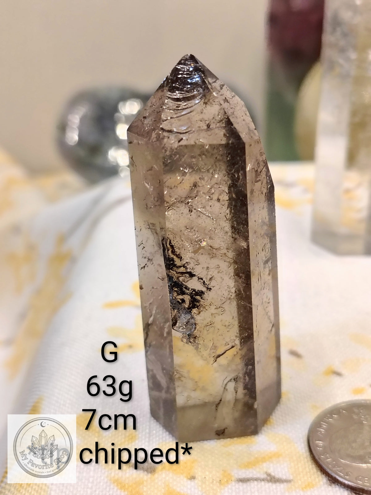 Smoky Quartz Point | Champagne to Deep Cocoa Polished Tower