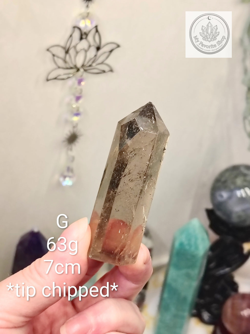 Smoky Quartz Point | Champagne to Deep Cocoa Polished Tower