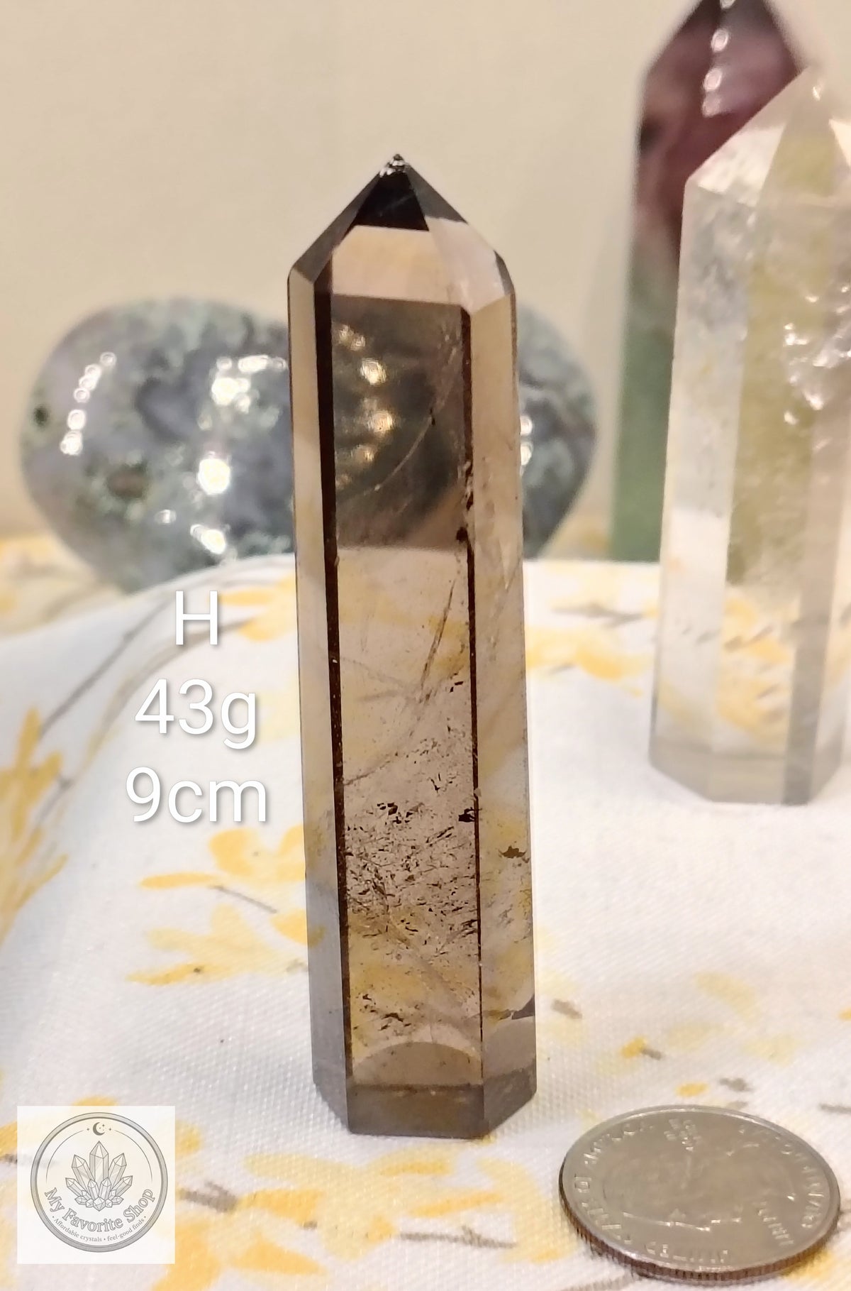 Smoky Quartz Point | Champagne to Deep Cocoa Polished Tower