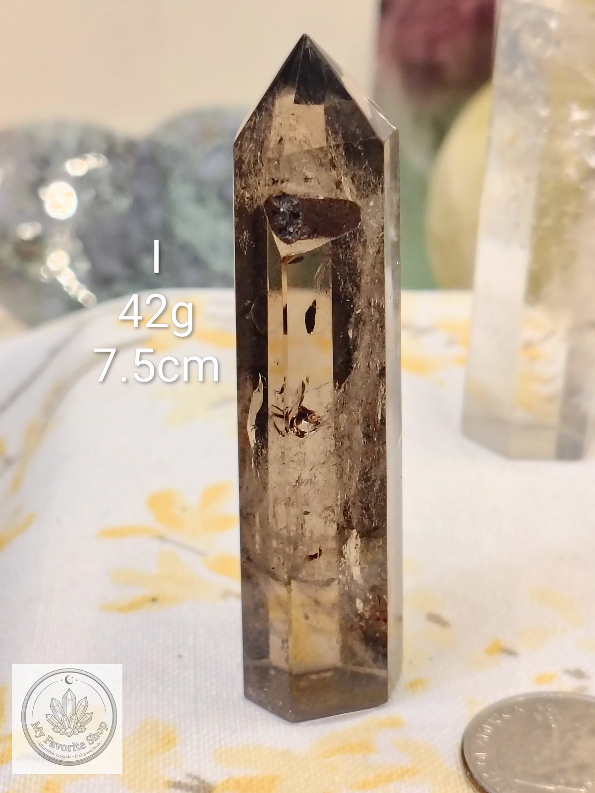Smoky Quartz Point | Champagne to Deep Cocoa Polished Tower
