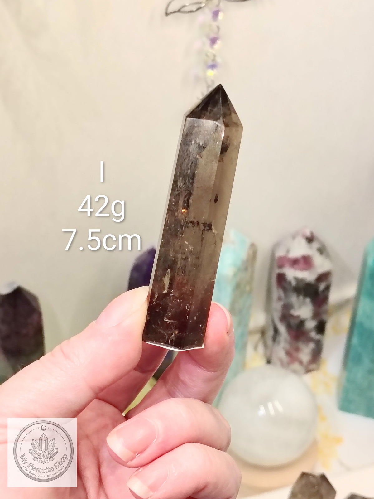 Smoky Quartz Point | Champagne to Deep Cocoa Polished Tower
