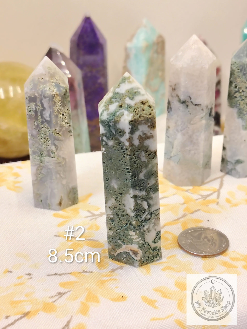 Moss Agate Point | Polished Garden Stone Tower