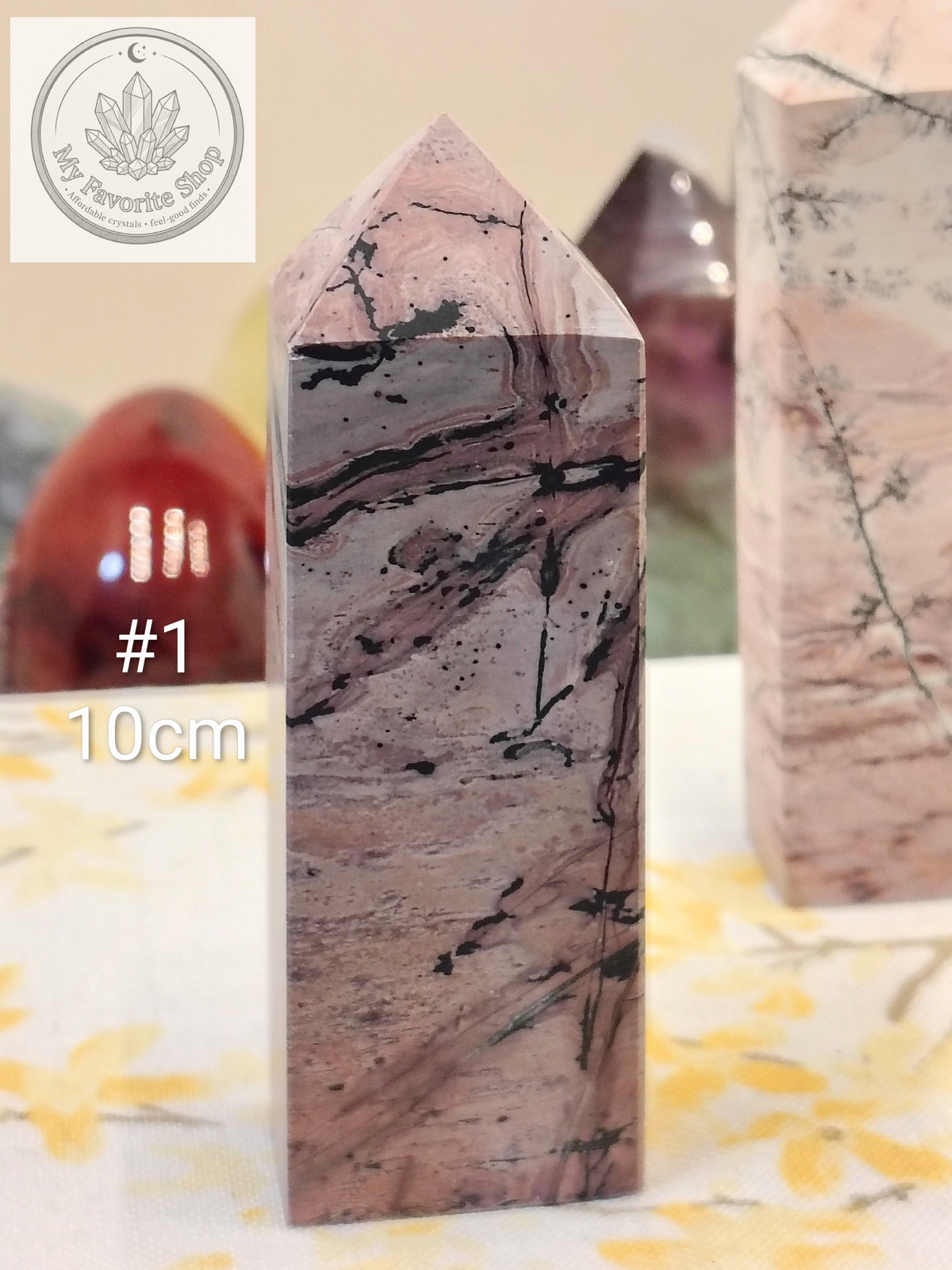 Pink Picture Jasper 4-Sided Mini Towers – Choose Your Piece