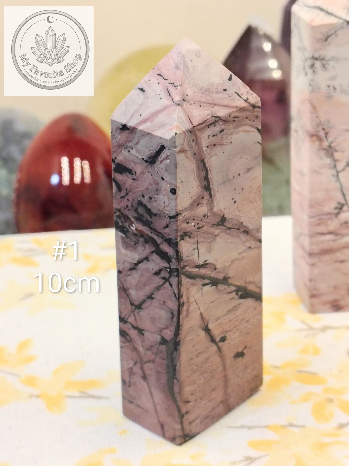 Pink Picture Jasper 4-Sided Mini Towers – Choose Your Piece
