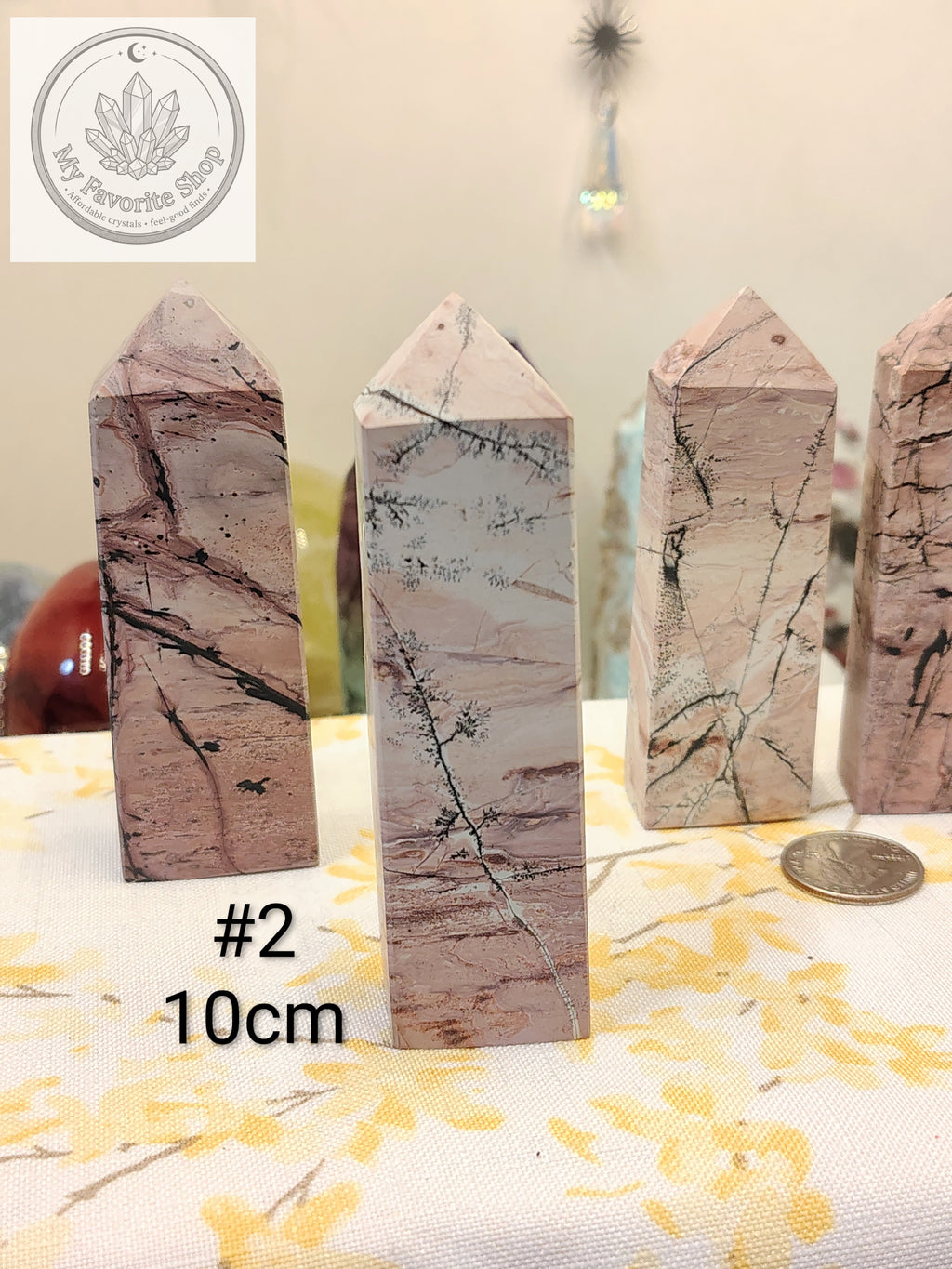 Pink Picture Jasper 4-Sided Mini Towers – Choose Your Piece