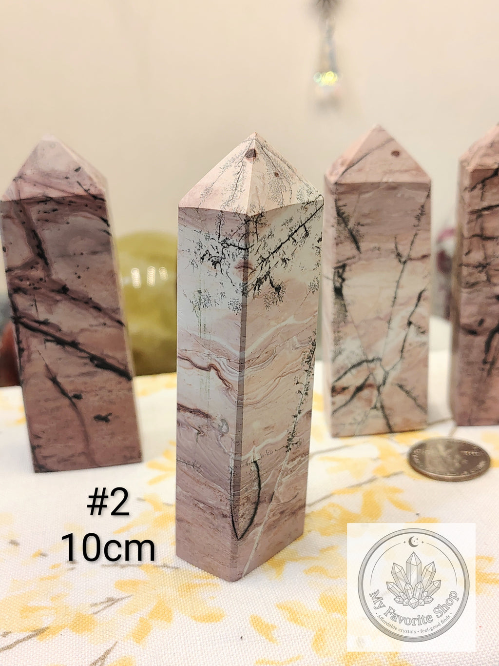 Pink Picture Jasper 4-Sided Mini Towers – Choose Your Piece