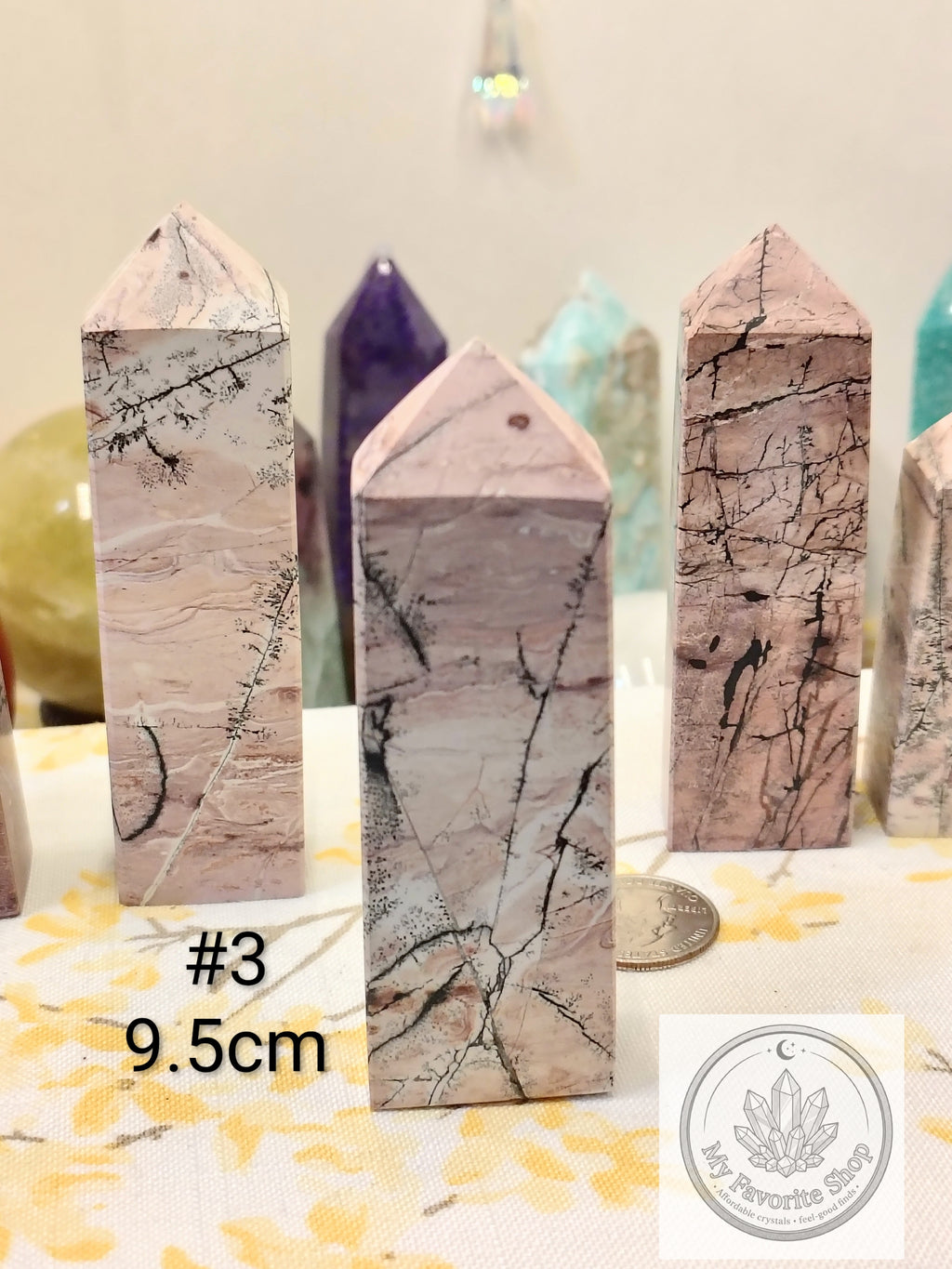 Pink Picture Jasper 4-Sided Mini Towers – Choose Your Piece