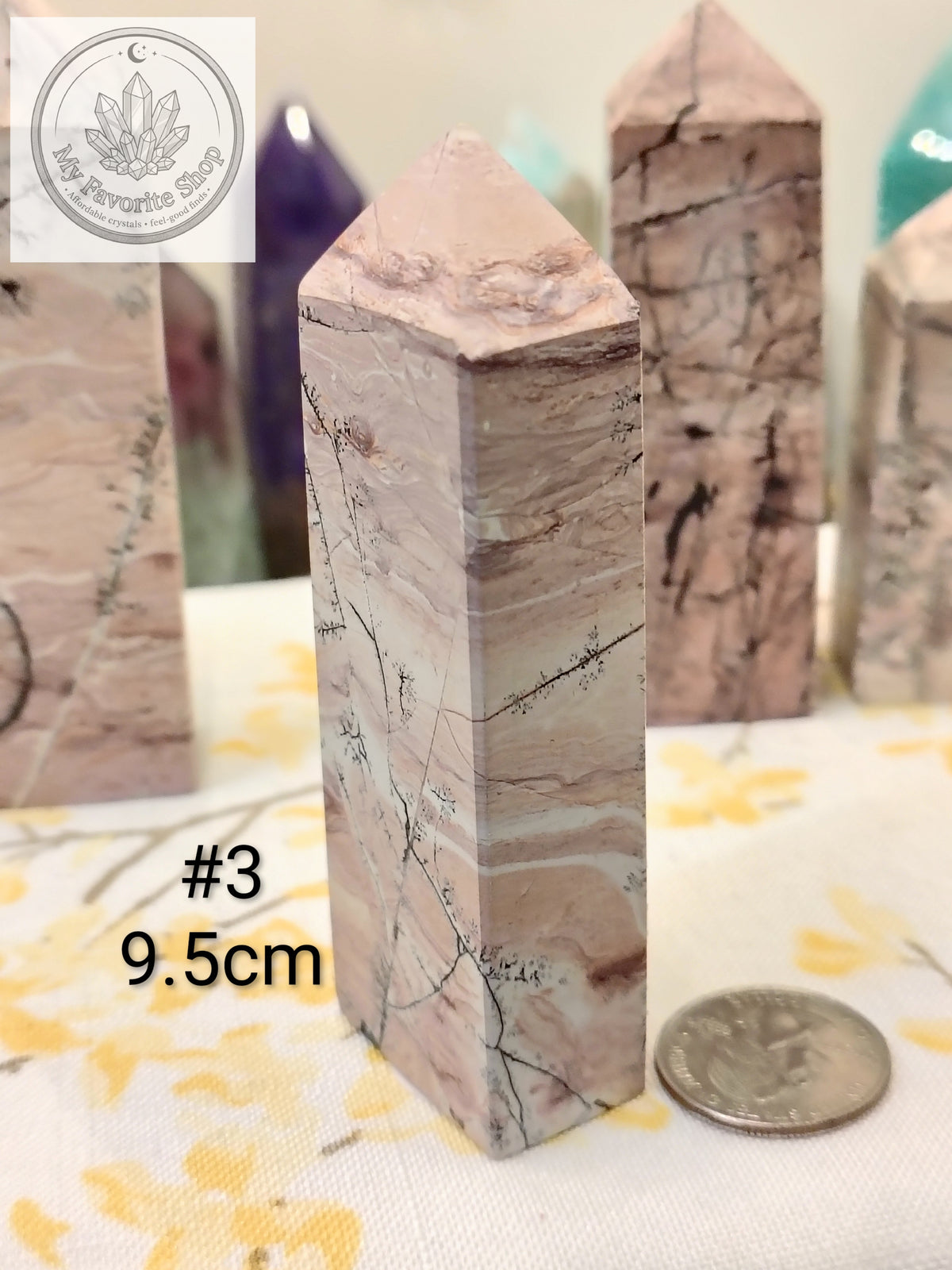 Pink Picture Jasper 4-Sided Mini Towers – Choose Your Piece