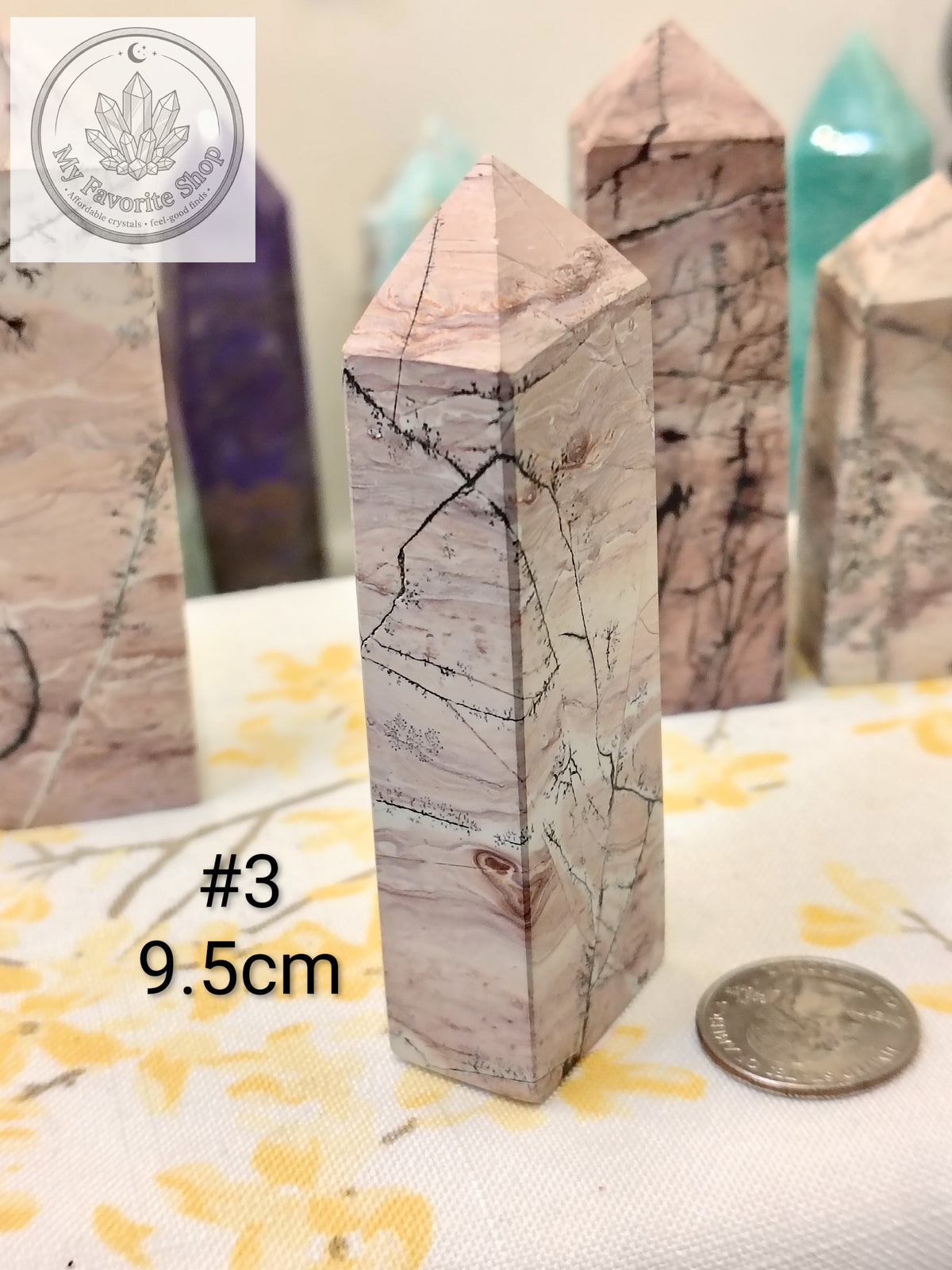 Pink Picture Jasper 4-Sided Mini Towers – Choose Your Piece