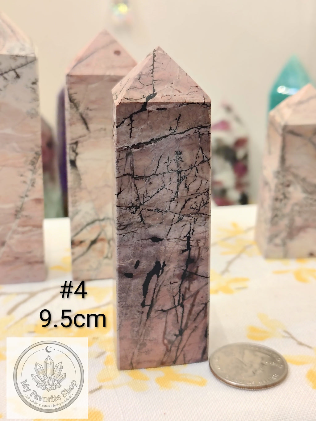 Pink Picture Jasper 4-Sided Mini Towers – Choose Your Piece