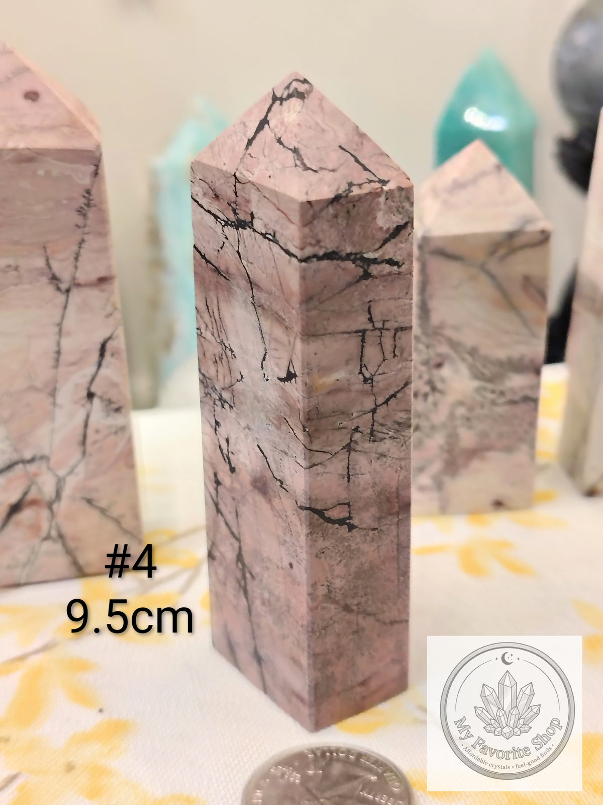 Pink Picture Jasper 4-Sided Mini Towers – Choose Your Piece