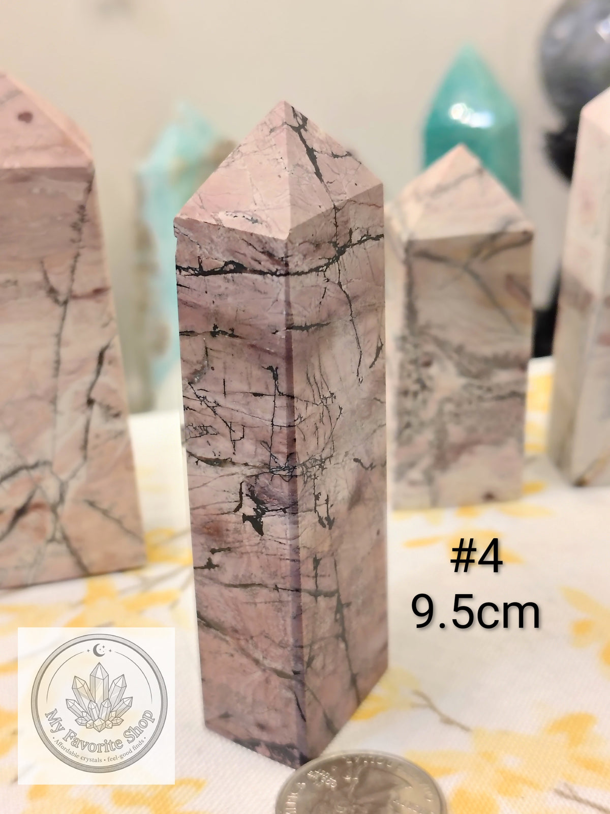 Pink Picture Jasper 4-Sided Mini Towers – Choose Your Piece