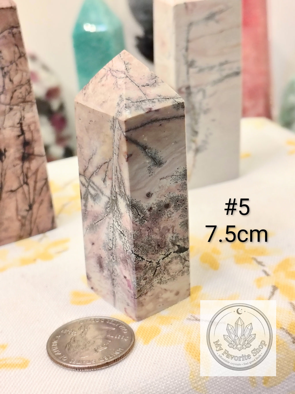Pink Picture Jasper 4-Sided Mini Towers – Choose Your Piece