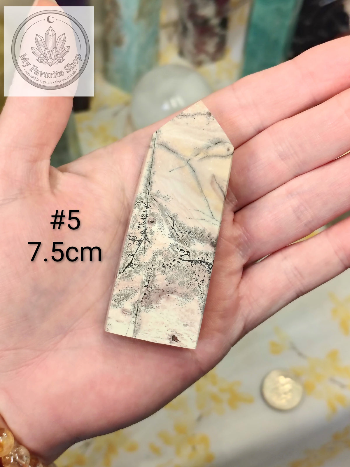 Natural Pink Picture Jasper 4-Sided Mini Crystal Towers