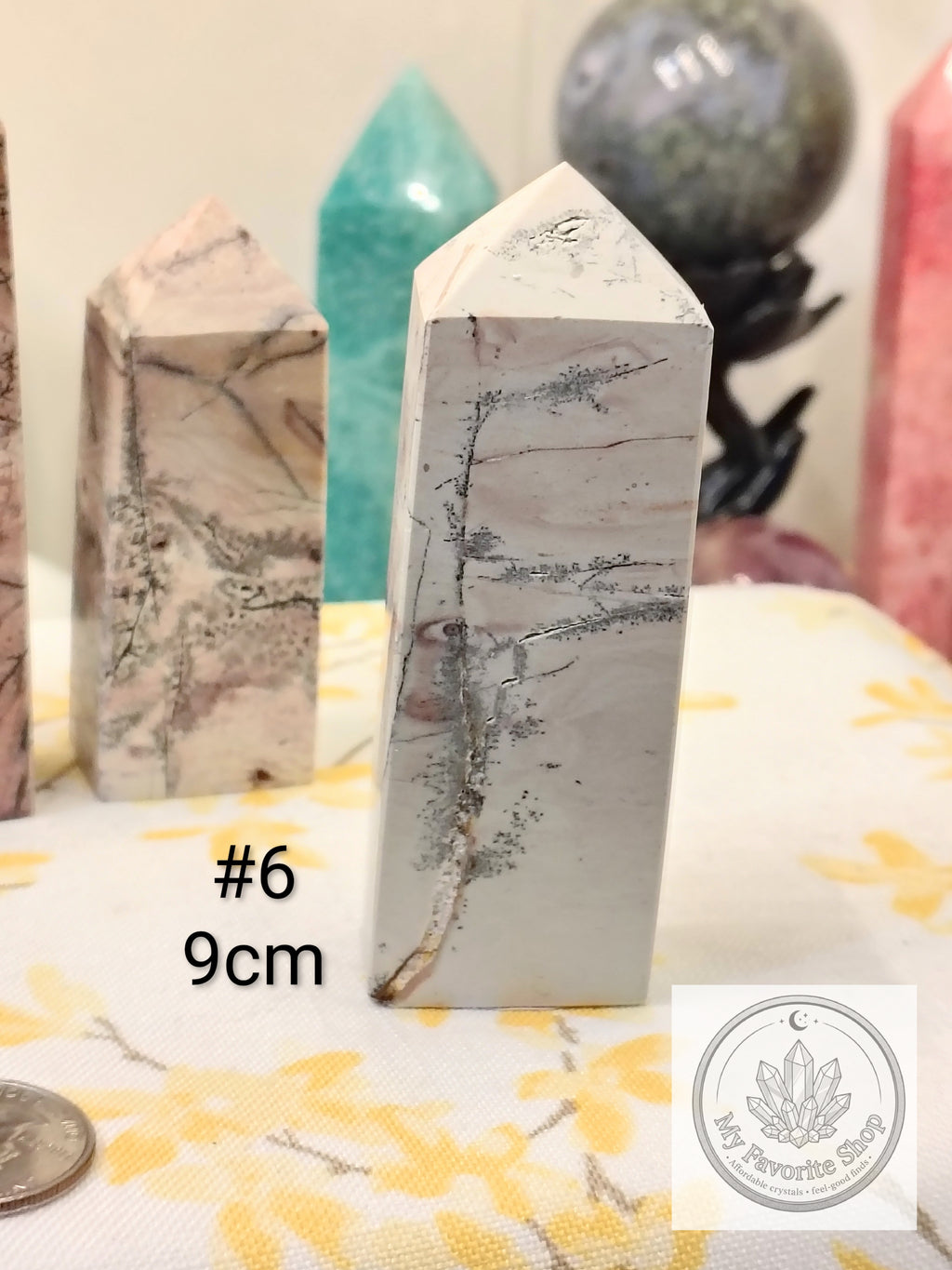Pink Picture Jasper 4-Sided Mini Towers – Choose Your Piece