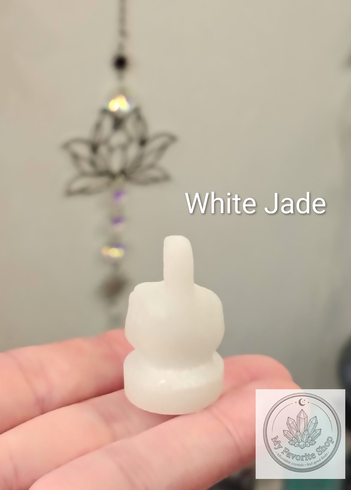Mini Crystal Middle Finger Carvings – Cheeky Gemstone Statues