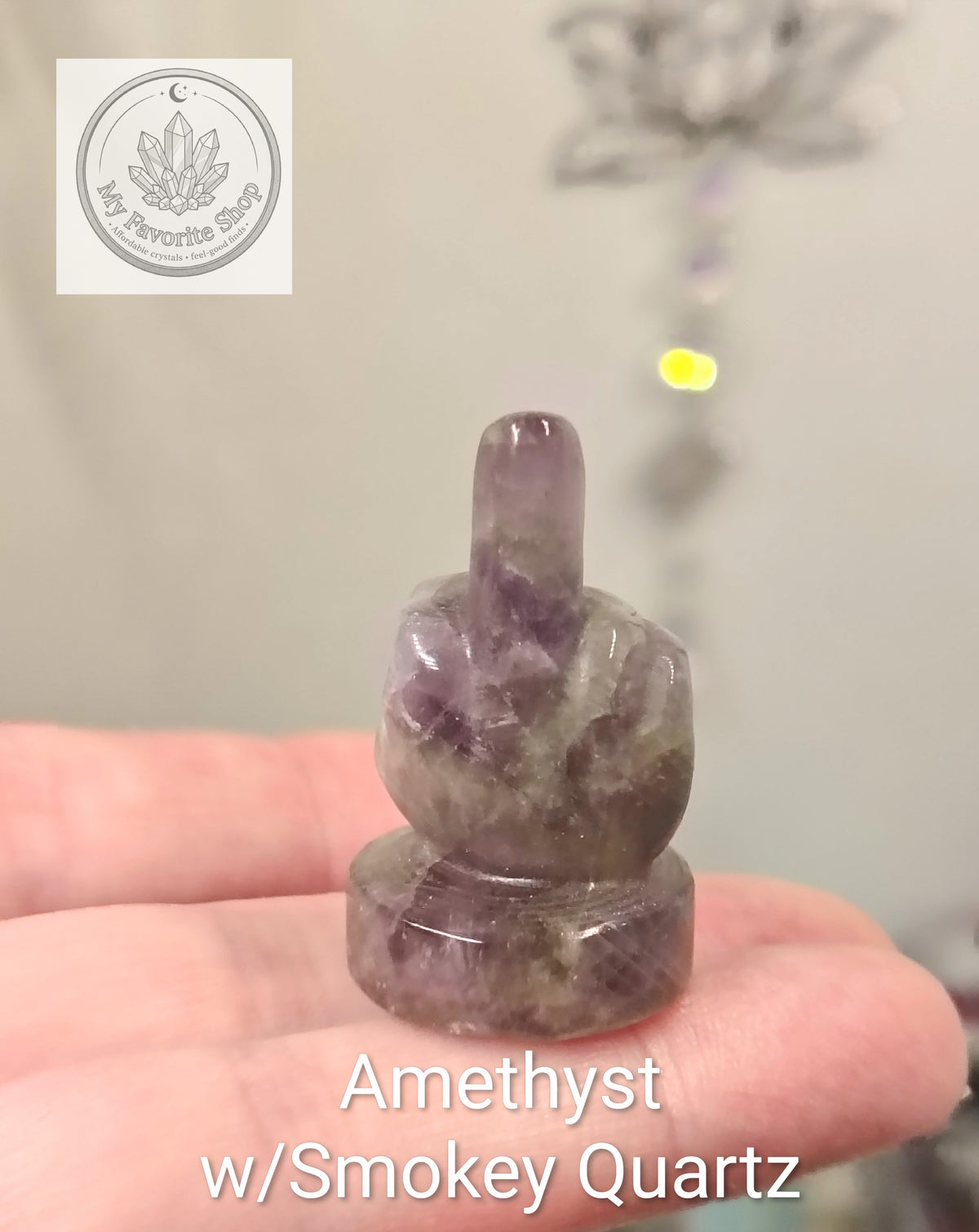 Mini Crystal Middle Finger Carvings – Cheeky Gemstone Statues