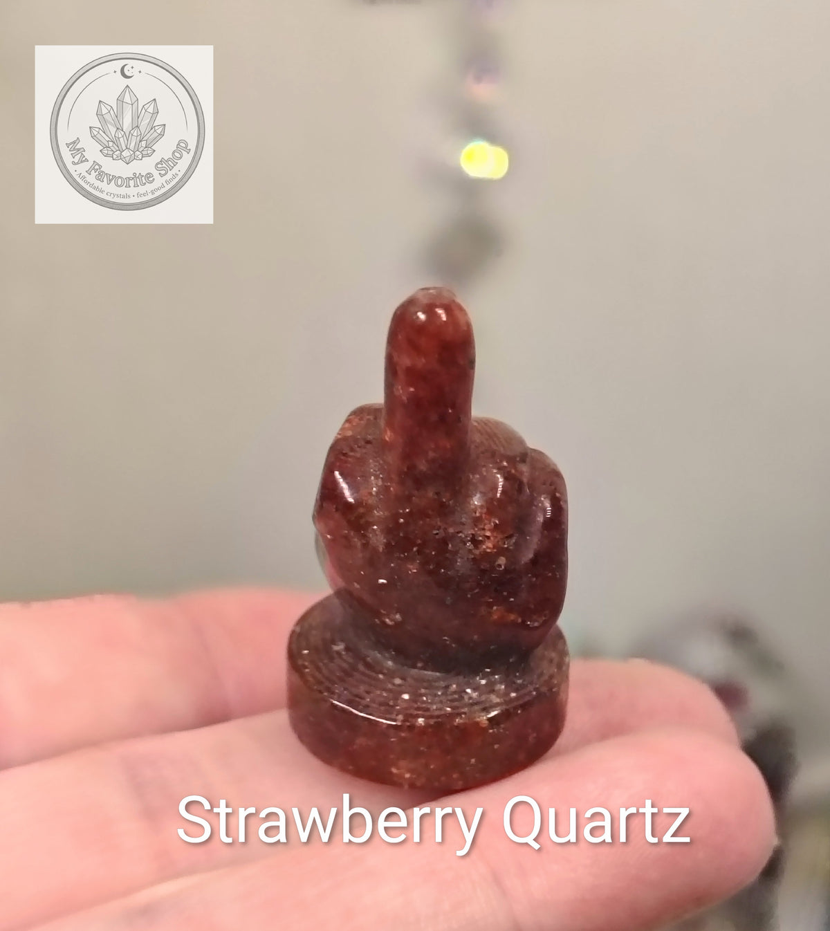 Mini Crystal Middle Finger Carvings – Cheeky Gemstone Statues