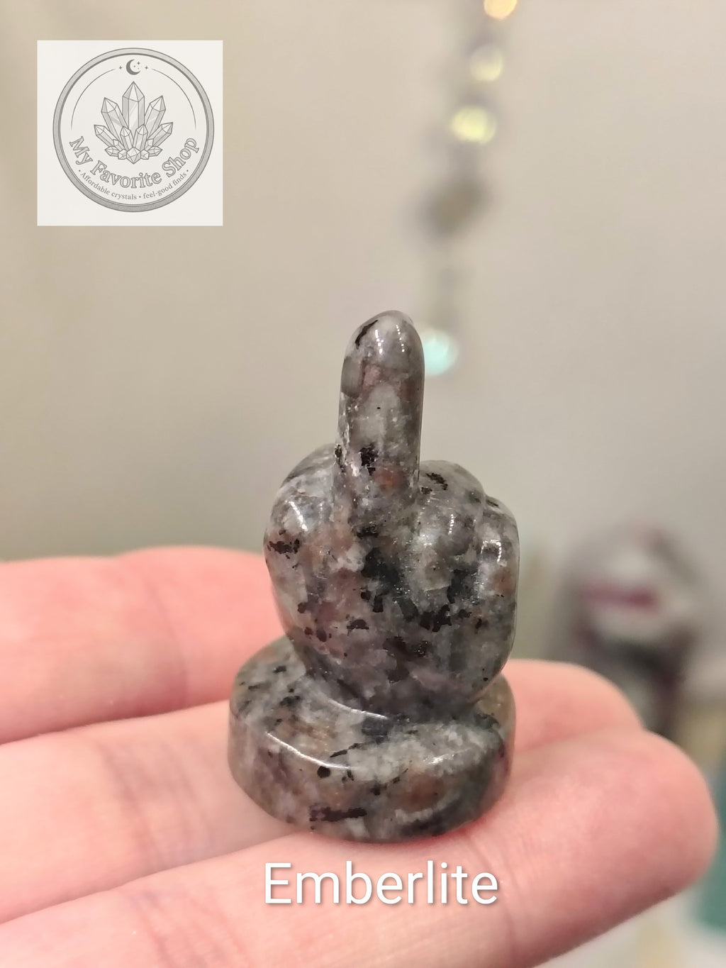 Mini Crystal Middle Finger Carvings – Cheeky Gemstone Statues