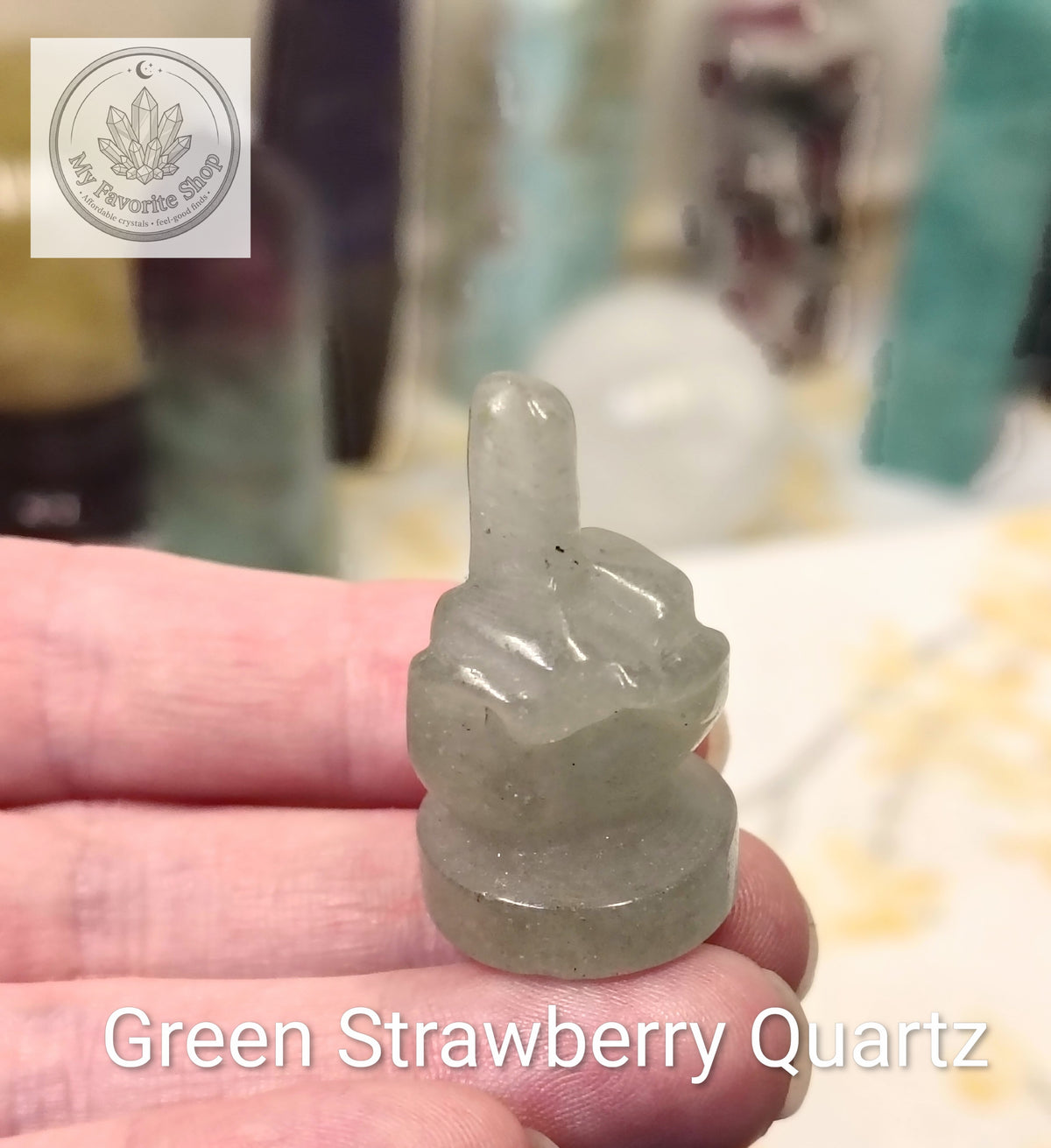Mini Crystal Middle Finger Carvings – Cheeky Gemstone Statues