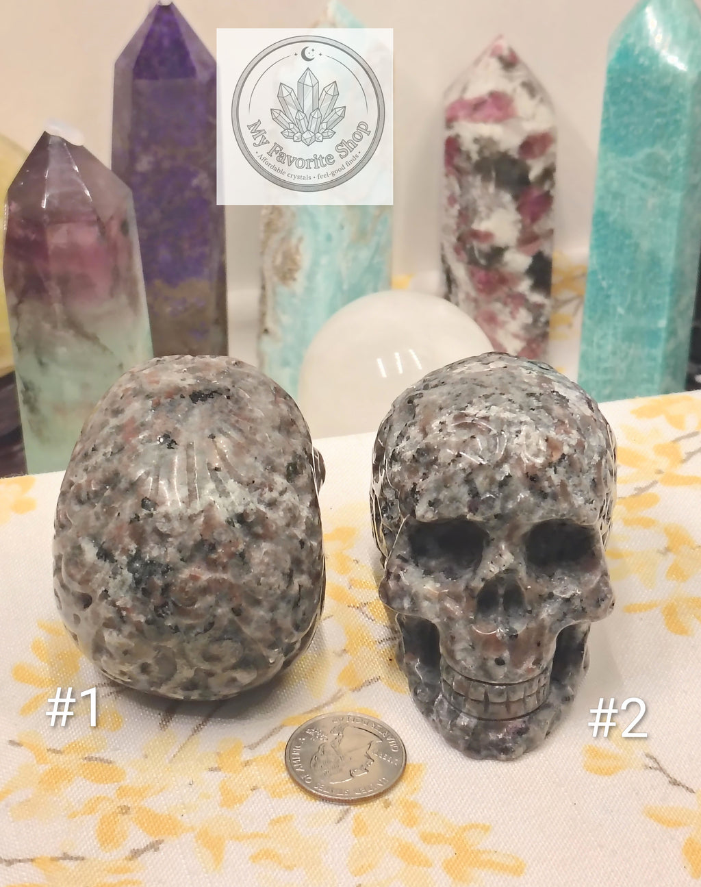 Emberlite (Yooperlite) Skull Carvings – 3" UV Reactive