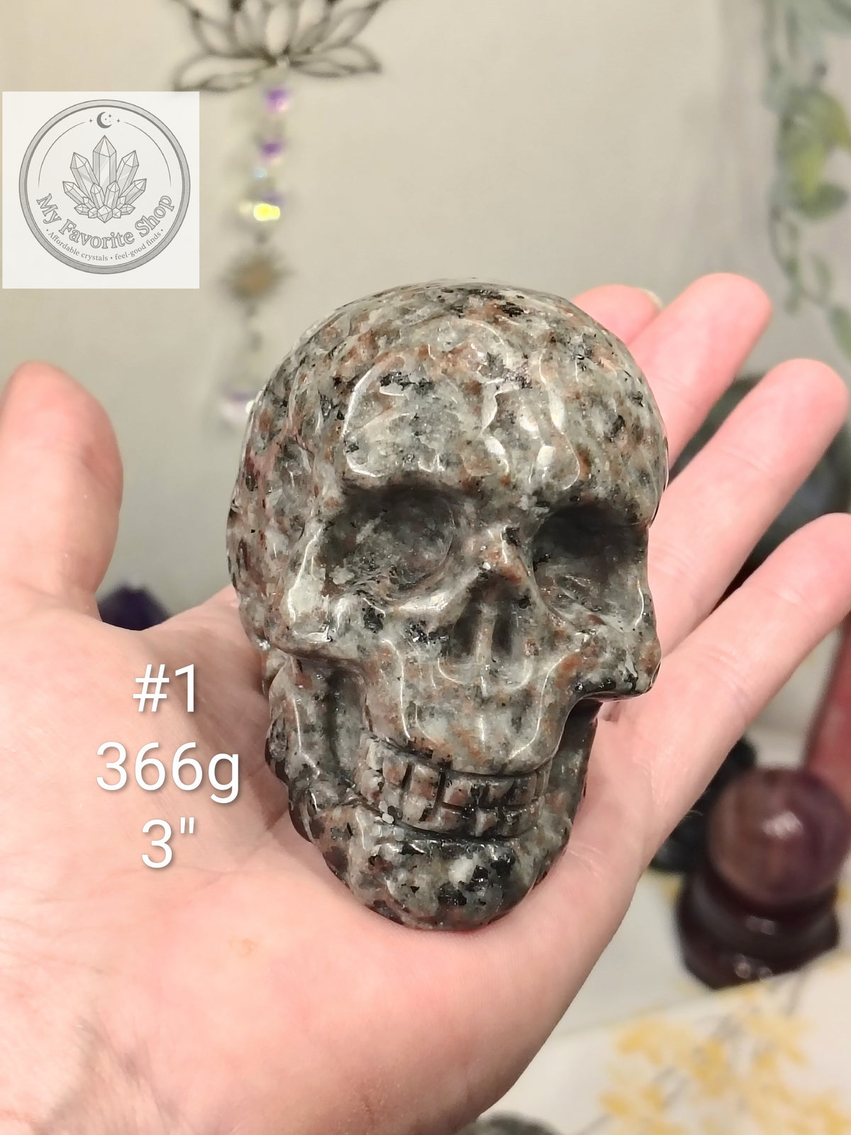 Emberlite (Yooperlite) Skull Carvings – 3" UV Reactive