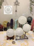 Natural Milky Quartz Crystal Spheres with Hidden Rainbows