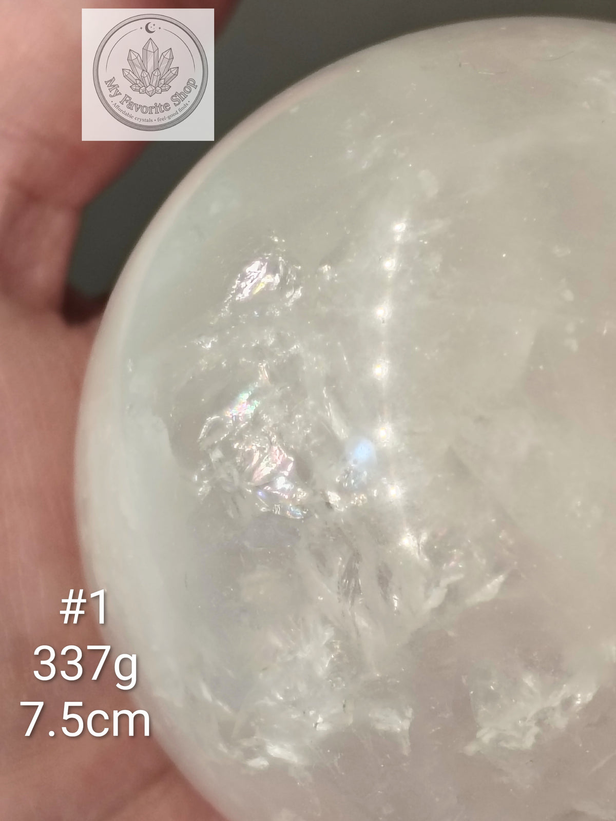 Natural Milky Quartz Crystal Spheres with Hidden Rainbows