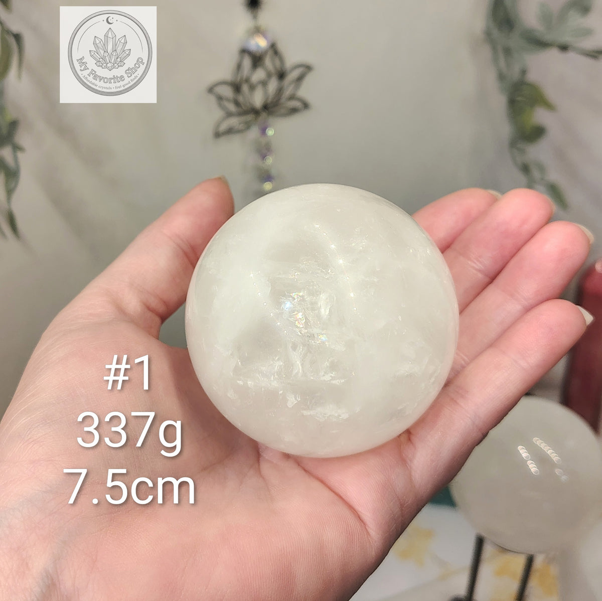 Natural Milky Quartz Crystal Spheres with Hidden Rainbows