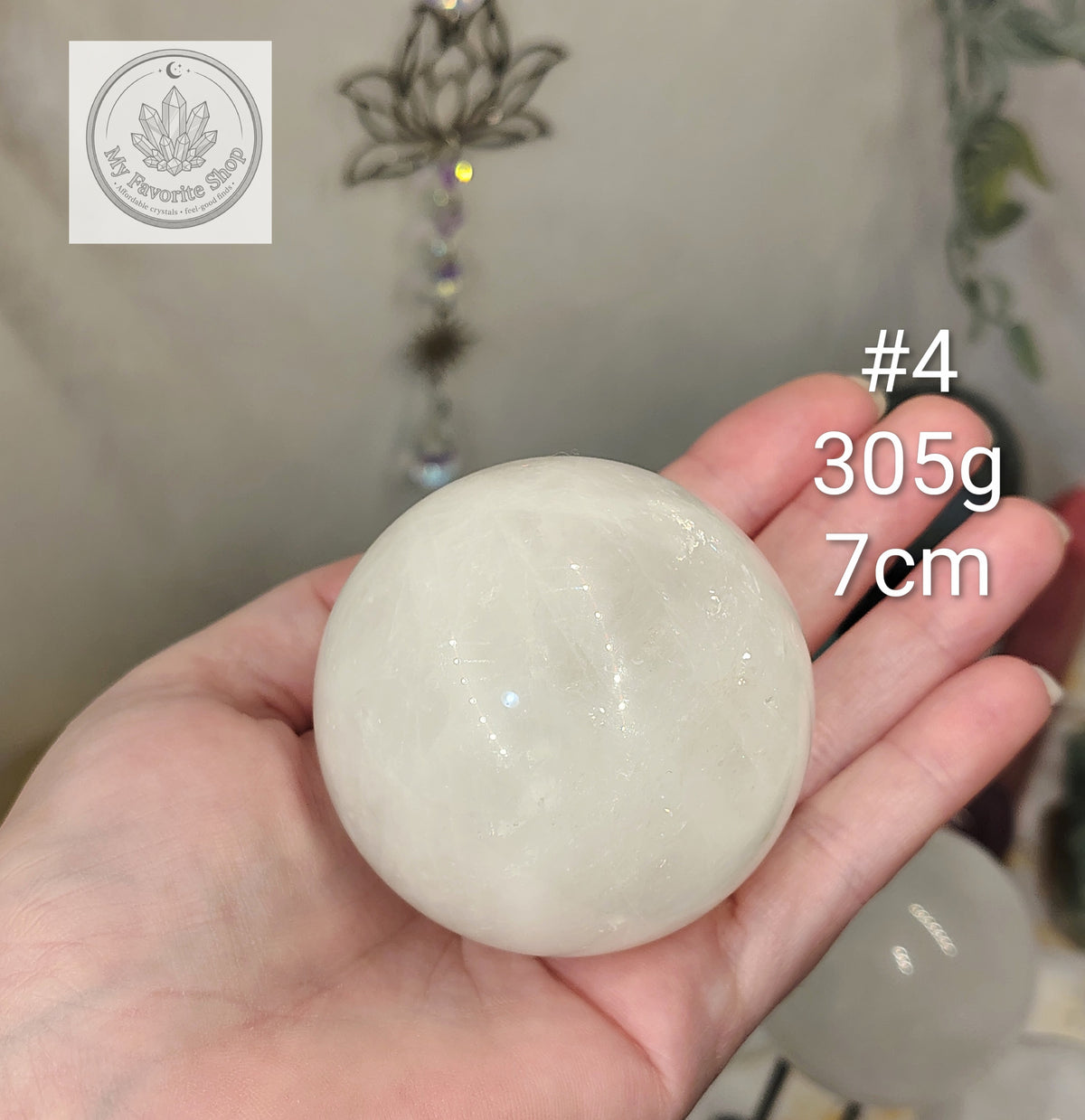 Snow Quartz Spheres with Internal Rainbow Shimmers