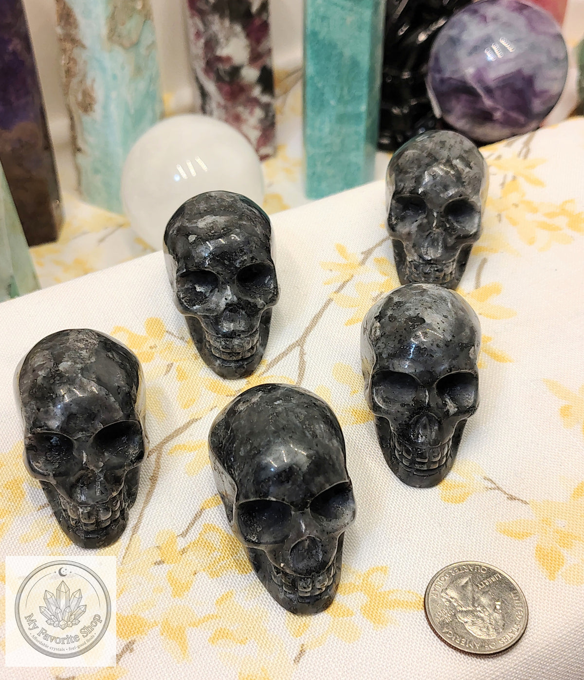 Larvikite Skull Carving – Intuitively Chosen